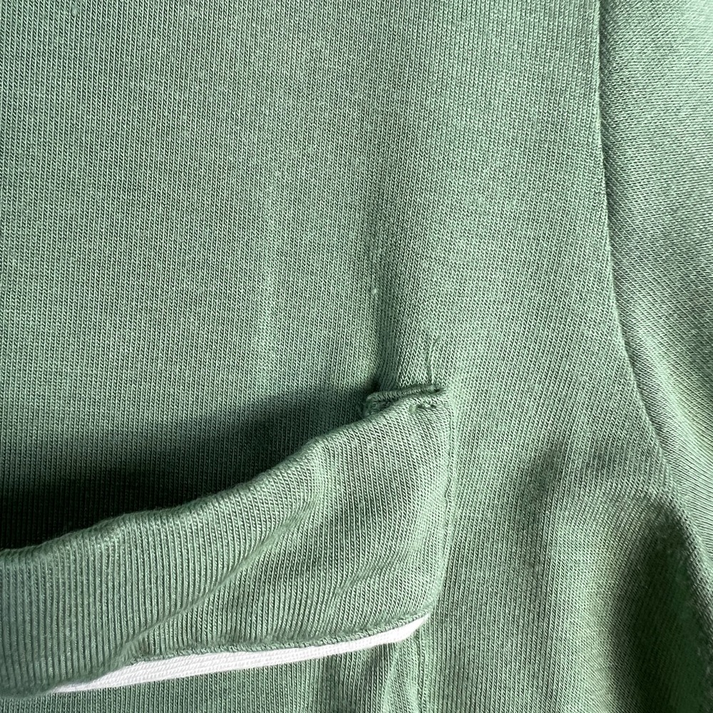 Eberjey Womens Small Green Short Sleeve Pajama Top Button Front Piped Trim PJs - Picture 5 of 8